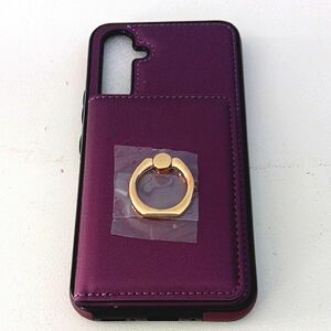 Elegant Purple and Gold Phone Case with Ring And Card Holder.  Android A54 NWOT